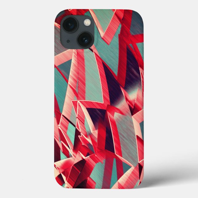 Böjd röd rosett band över blåaktigt grått (Baksida)