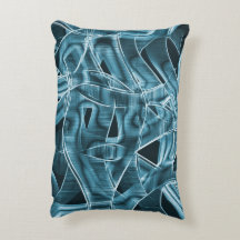 Böjd rosett band, blå neon med relief och överlapp