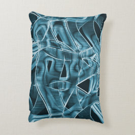 Böjd rosett band, blå neon med relief och överlapp prydnadskudde