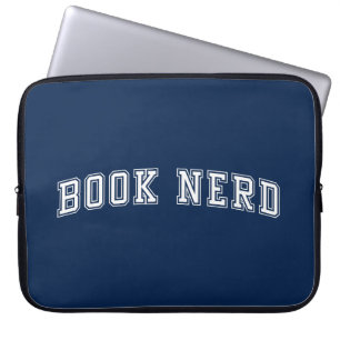 Böjd Stil Bok Nerd med redigerbar Färg Laptop Fodral