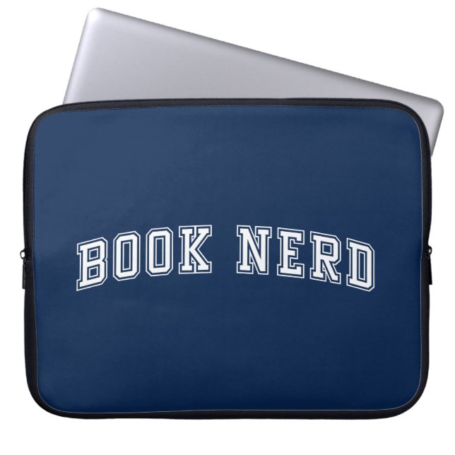 Böjd Stil Bok Nerd med redigerbar Färg Laptop Fodral (Framsidan)
