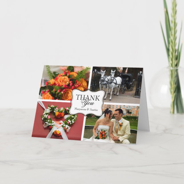 Böjd tack 4 fotomontage personligt meddelande (Framsida)