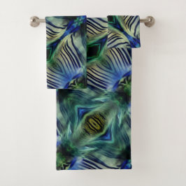 Böjd tvärgående rand i grönt och blå