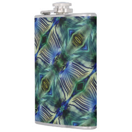 Böjd tvärgående rand i grönt och blå fickplunta