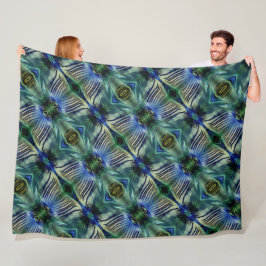 Böjd tvärgående rand i grönt och blå fleecefilt