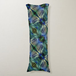 Böjd tvärgående rand i grönt och blå kroppskudde