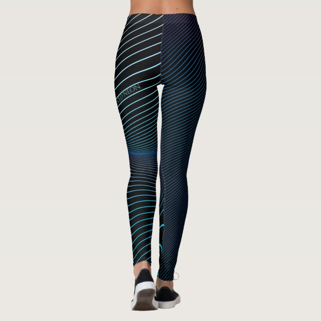 Böjda allt-över-tryck-balkar av nyans leggings (Baksida)