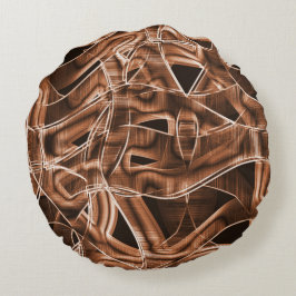 Böjda band, bruna urklipp med relief och överlappn rund kudde