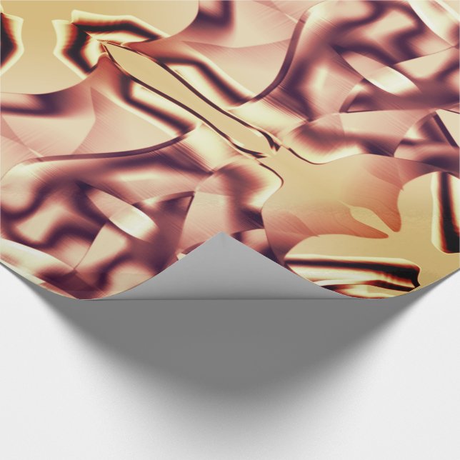 Böjda brunaktiga former och beige toner presentpapper (Hörn)