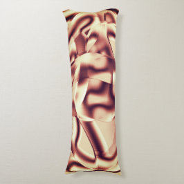 Böjda brunröda eller brinnande former, beige-ton kroppskudde