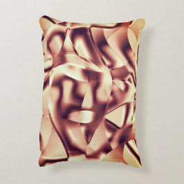 Böjda brunröda eller brinnande former, beige-ton prydnadskudde