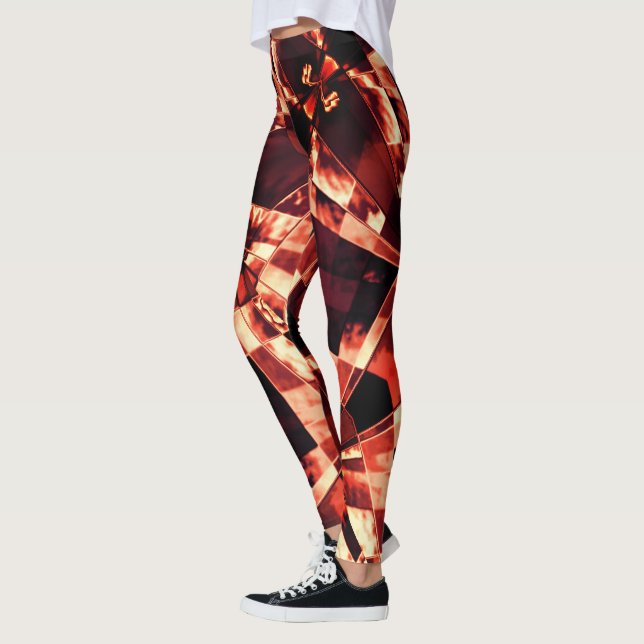 Böjda eller utsträckta korallrektanglar, mörkaste leggings (Vänster)