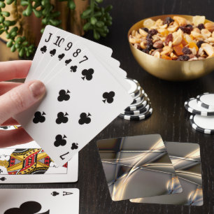 Böjda golden-linjer och vridna fyrkanter på sepia casinokort