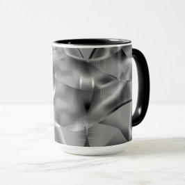 Böjda grå former, med lysande toner mugg