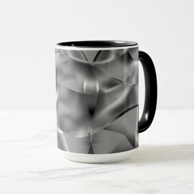 Böjda grå former, med lysande toner mugg (Framsida höger)