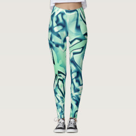 Böjda gröna former, med myntton leggings