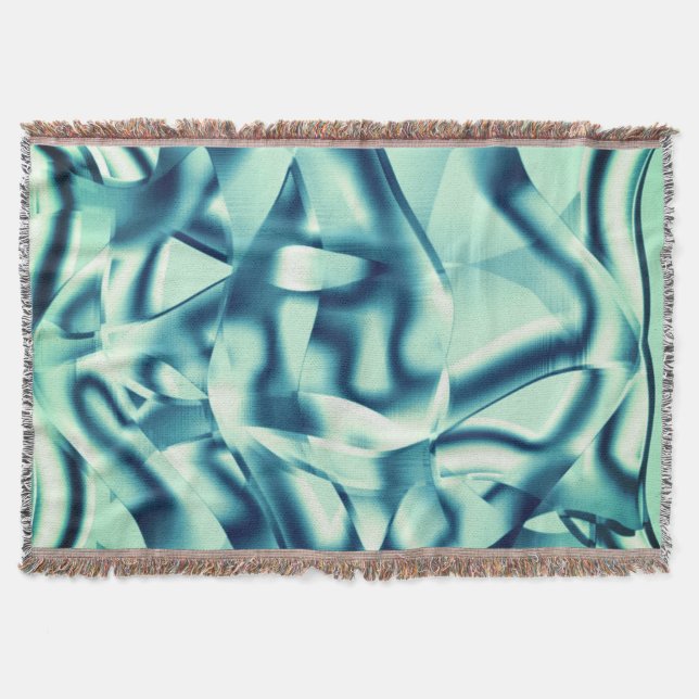 Böjda gröna former, visa cyantoner filt (Framsidan)