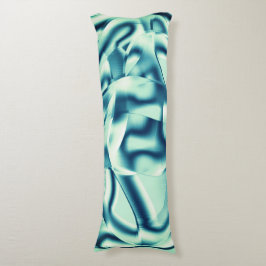 Böjda gröna former, visa cyantoner kroppskudde