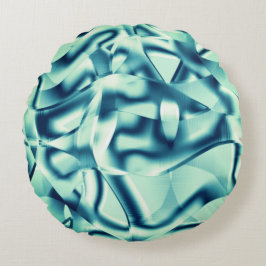 Böjda gröna former, visa cyantoner rund kudde