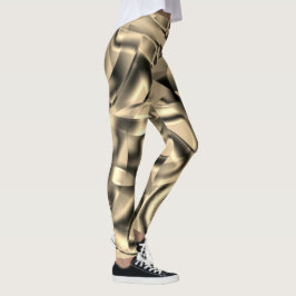 Böjda khaki- eller beige-former, med luminösa tone leggings