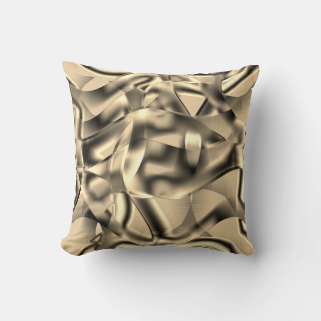 Böjda khaki- eller beige-former, med showyton kudde (Framsida)