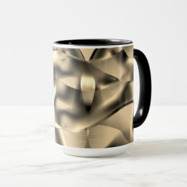 Böjda khaki- eller beige-former, med showyton mugg