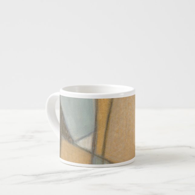 Böjda Linjer och kulminerade jordtoner Espressomugg (Framsida vänster)