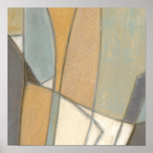 Böjda Linjer och kulminerade jordtoner Poster