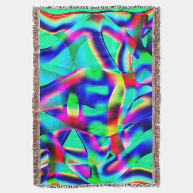 Böjda och mycket färgstarka former, mer blå grönt filt (Framsidan Vertikal)