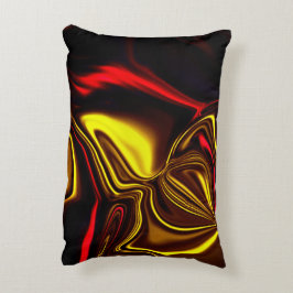 Böjda röda och gyllene linjer med mörk delar prydnadskudde