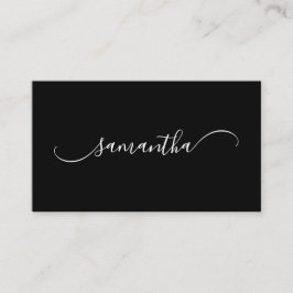 Böjda svarta och vita klasser Namnteckning Namn Visitkort