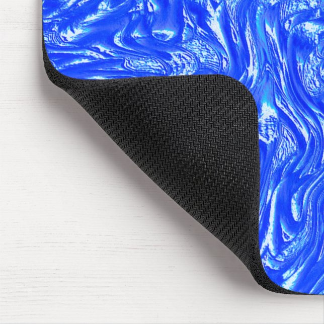 Böjda till korniga spår,blå struktur musmatta (Hörn)