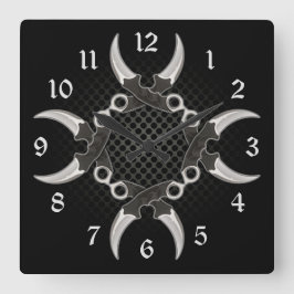 Böjda vassa Kant-blad Fyrkantig Klocka