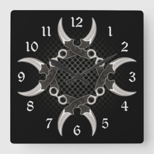 Böjda vassa Kant-blad Fyrkantig Klocka