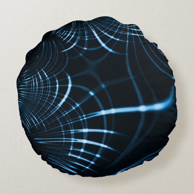 Böjda vassa klo eller Blåtoner Rund Kudde (Baksidan)