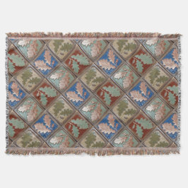 Böjda vrister med oak löv filt