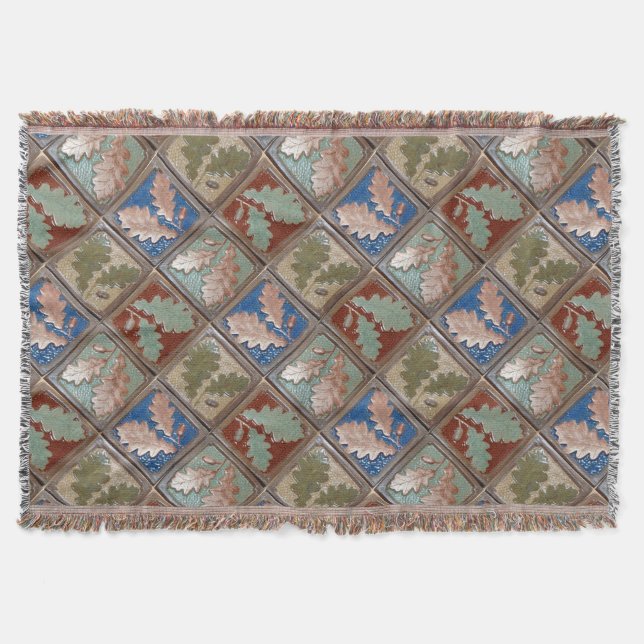 Böjda vrister med oak löv filt (Framsidan)