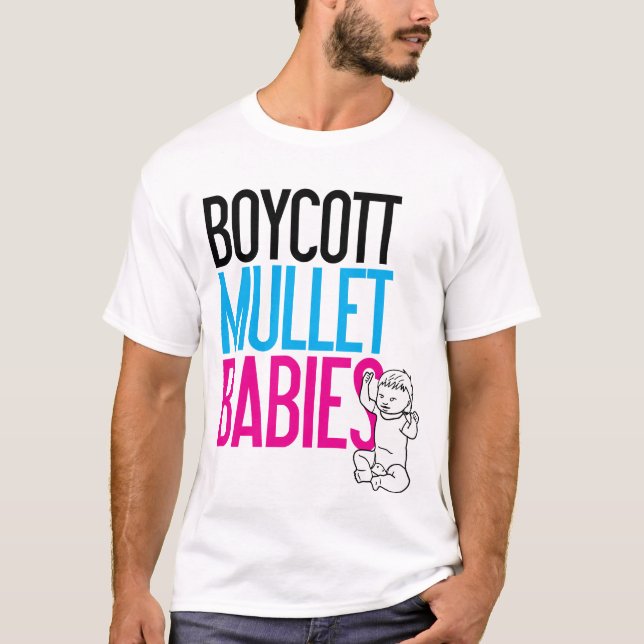 Bojkottmultefiskarbabyar (vit endast) tee (Framsida)