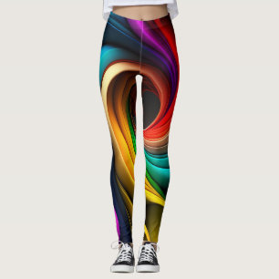 Böjlig abstrakt utformning av regnbåge med färgad leggings