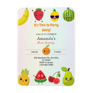 Böjlig flexibilitet vid inbjudan till Cute Fruts f Magnet