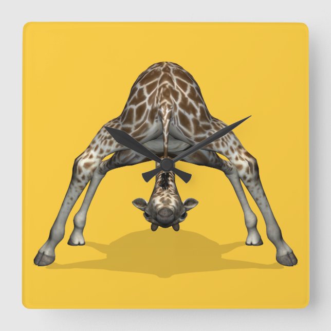 Böjlig giraff fyrkantig klocka (Framsida)