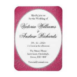 Böjlig inbjudan till Magnet Wedding i ro Rosa.