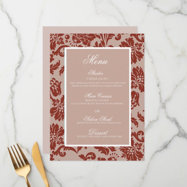 Böjlig meny för Copper Rust-damm för bröllop (Fram/Back In Situ)