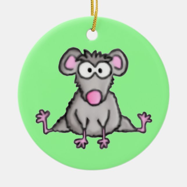 Böjlig mus julgransprydnad keramik (Framsidan)