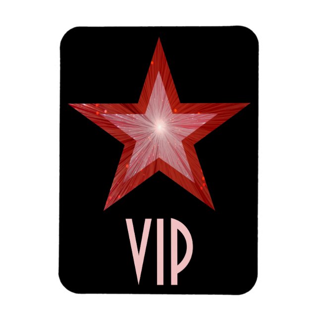 Böjlig svart röd stjärna, VIP, magnet (Vertikal)