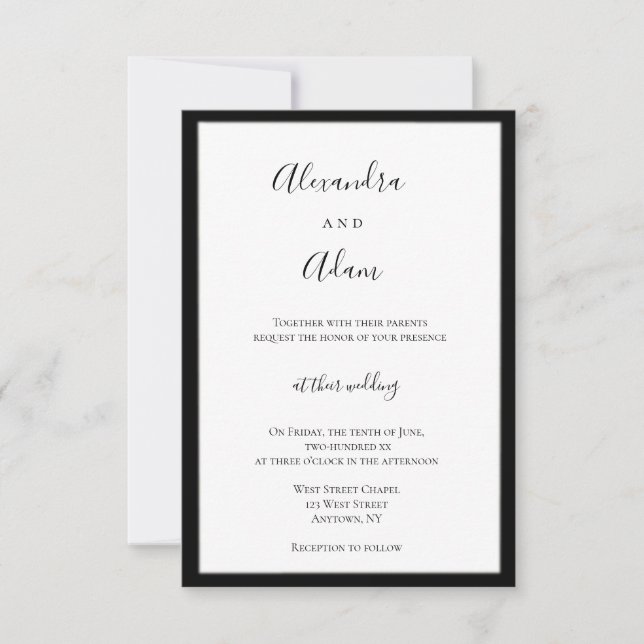 Böjliga inbjudningar till marinblått ram (Framsida)