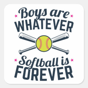 Bojor är Spelar ingen roll softball är för evigt Fyrkantigt Klistermärke