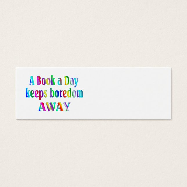 Bok a Day BOOKMARK Litet Visitkort (Framsidan)