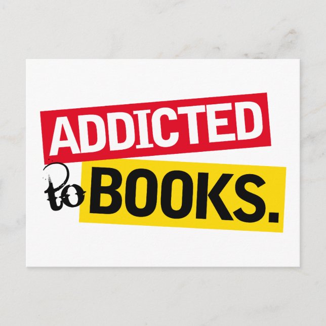 Bok Addict Funny Reading Gift Vykort (Framsida)