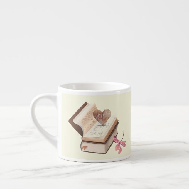 Bok Aestesiskt med Heart Karta och botaniskt Espressomugg (Vänster)